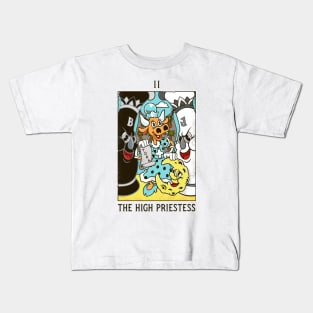 High Priestess - Mystical Medleys - Vintage Cartoon Tarot (White) Kids T-Shirt